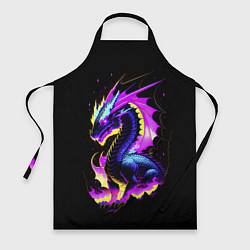 Фартук кулинарный Неоновый космический дракон, цвет: 3D-принт