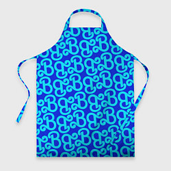 Фартук кулинарный Логотип Барби - синий паттерн, цвет: 3D-принт