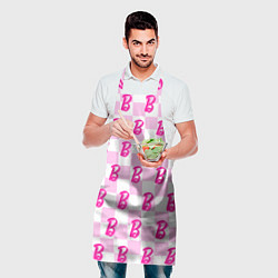 Фартук кулинарный Розовая шашка и Барби, цвет: 3D-принт — фото 2