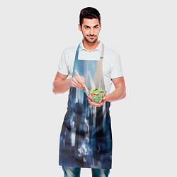 Фартук кулинарный Мегаполис акварелью, цвет: 3D-принт — фото 2