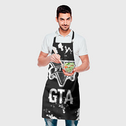 Фартук кулинарный GTA glitch на темном фоне, цвет: 3D-принт — фото 2
