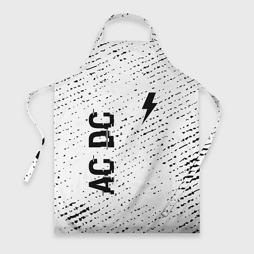 Фартук AC DC glitch на светлом фоне: надпись, символ / 3D-принт – фото 1