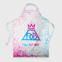 Фартук кулинарный Fall Out Boy neon gradient style, цвет: 3D-принт