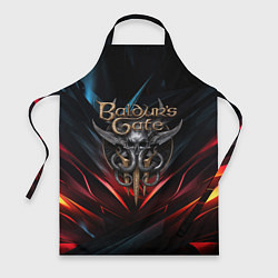 Фартук кулинарный Baldurs Gate 3 dark logo, цвет: 3D-принт