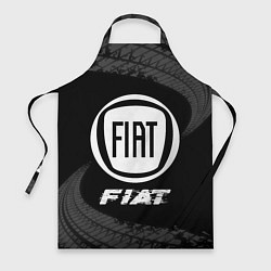 Фартук кулинарный Fiat speed на темном фоне со следами шин, цвет: 3D-принт
