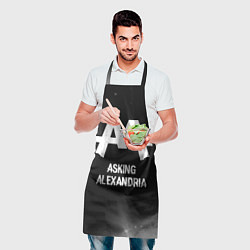 Фартук кулинарный Asking Alexandria glitch на темном фоне, цвет: 3D-принт — фото 2