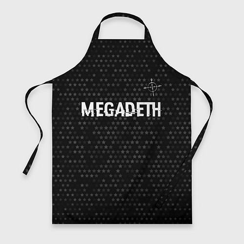 Фартук Megadeth glitch на темном фоне: символ сверху / 3D-принт – фото 1