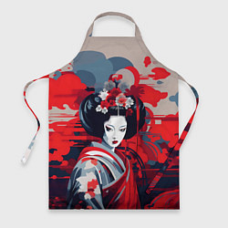 Фартук кулинарный Geisha vector style, цвет: 3D-принт