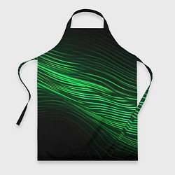 Фартук кулинарный Green neon lines, цвет: 3D-принт