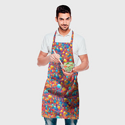 Фартук кулинарный Разноцветные пузырики узор, цвет: 3D-принт — фото 2