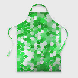 Фартук кулинарный Кибер Hexagon Зелёный, цвет: 3D-принт