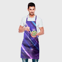 Фартук кулинарный Неоновый звездопад - полосы, цвет: 3D-принт — фото 2