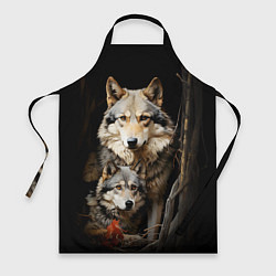 Фартук кулинарный Волчица с волчонком, цвет: 3D-принт