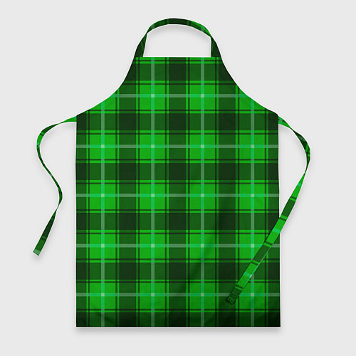Фартук Шотландка ярко-зелёный / 3D-принт – фото 1