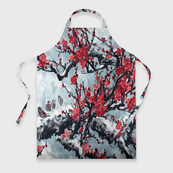 Фартук кулинарный Лепестки цветущей вишни - сакура, цвет: 3D-принт