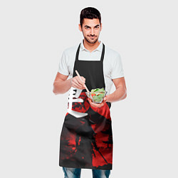 Фартук кулинарный Японский самурай и красная луна, цвет: 3D-принт — фото 2
