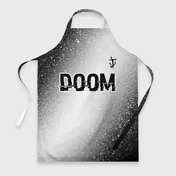 Фартук кулинарный Doom glitch на светлом фоне: символ сверху, цвет: 3D-принт