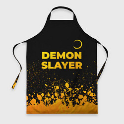 Фартук кулинарный Demon Slayer - gold gradient: символ сверху, цвет: 3D-принт