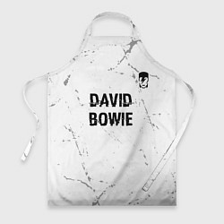 Фартук кулинарный David Bowie glitch на светлом фоне: символ сверху, цвет: 3D-принт