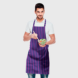 Фартук кулинарный Фиолетовый полосатый, цвет: 3D-принт — фото 2