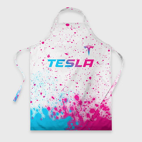 Фартук Tesla neon gradient style: символ сверху / 3D-принт – фото 1