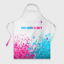 Фартук кулинарный No Mans Sky neon gradient style: символ сверху, цвет: 3D-принт