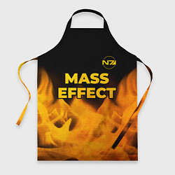 Фартук кулинарный Mass Effect - gold gradient: символ сверху, цвет: 3D-принт