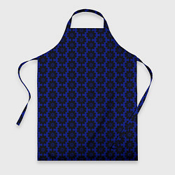 Фартук кулинарный Чёрно-синий паттерн стилизованные цветы, цвет: 3D-принт