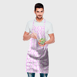 Фартук кулинарный Белые ромашки на розовом, цвет: 3D-принт — фото 2