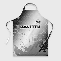 Фартук кулинарный Mass Effect glitch на светлом фоне посередине, цвет: 3D-принт