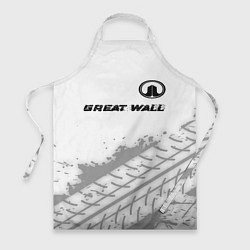 Фартук кулинарный Great Wall speed на светлом фоне со следами шин по, цвет: 3D-принт