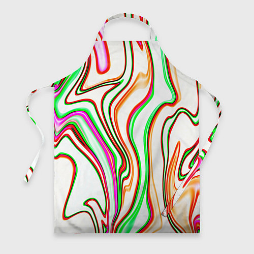 Фартук Разноцветные волнистые линии абстракция / 3D-принт – фото 1