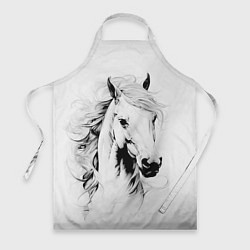 Фартук Лошадь белая на ветру
