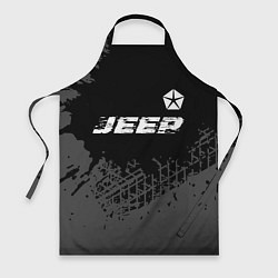 Фартук Jeep speed на темном фоне со следами шин посередин