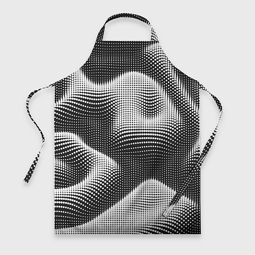 Фартук Чёрно белый точечный абстрактный фон / 3D-принт – фото 1