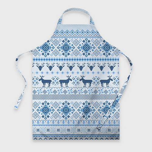 Фартук Blue sweater with reindeer / 3D-принт – фото 1