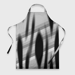 Фартук кулинарный Черные размытые овалы и полосы, цвет: 3D-принт