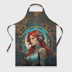 Фартук кулинарный Рыжая воительница в броне, цвет: 3D-принт