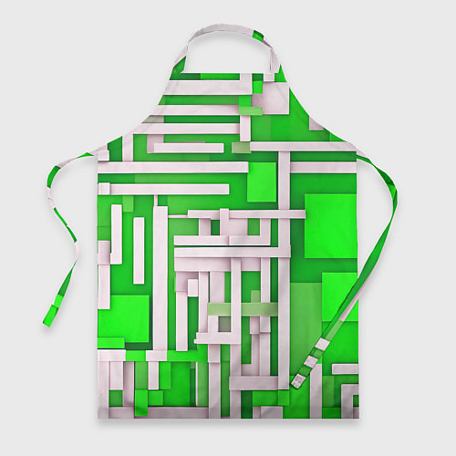 Фартук Полосы на зелёном фоне / 3D-принт – фото 1