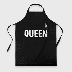 Фартук кулинарный Queen glitch на темном фоне посередине, цвет: 3D-принт