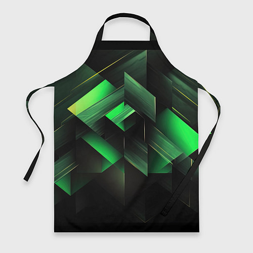 Фартук Асимметричный узор зелени / 3D-принт – фото 1