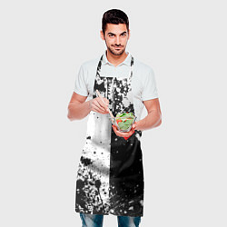 Фартук кулинарный Берсерк знак жертвы - черно-белые брызги, цвет: 3D-принт — фото 2