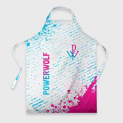 Фартук кулинарный Powerwolf neon gradient style вертикально, цвет: 3D-принт