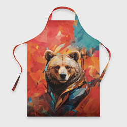 Фартук кулинарный Праздничный медведь, цвет: 3D-принт