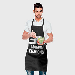 Фартук кулинарный Imagine Dragons glitch на темном фоне, цвет: 3D-принт — фото 2