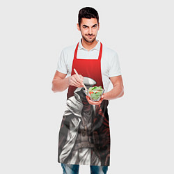 Фартук кулинарный Чумной доктор и чёрно-красный градиент, цвет: 3D-принт — фото 2