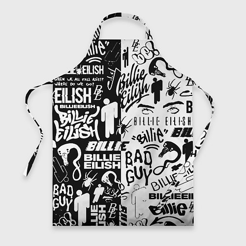 Фартук Billie Eilish чернобелые битва лого / 3D-принт – фото 1