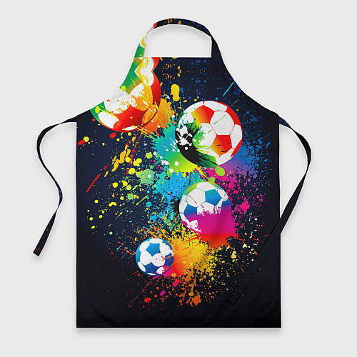 Фартук Разноцветные футбольные мячи / 3D-принт – фото 1