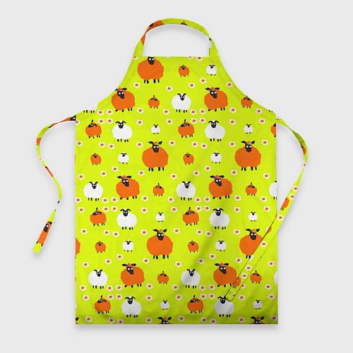 Фартук Стадо овец в поле / 3D-принт – фото 1