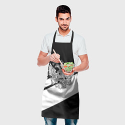 Фартук кулинарный Россия спорт полосы герб, цвет: 3D-принт — фото 2